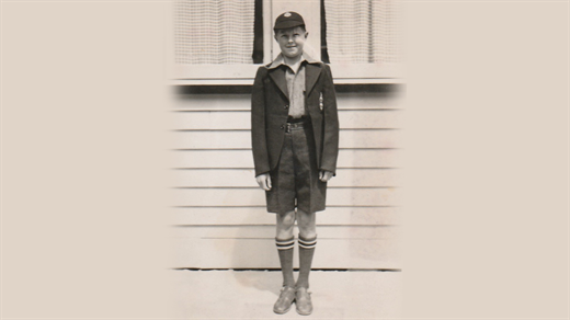 Jack in school uniform, late 1940s